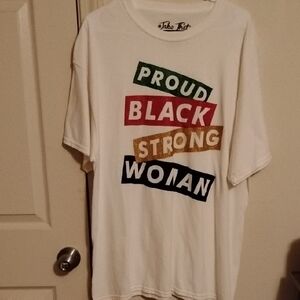 White Graphic T-Shirt with Bold Text